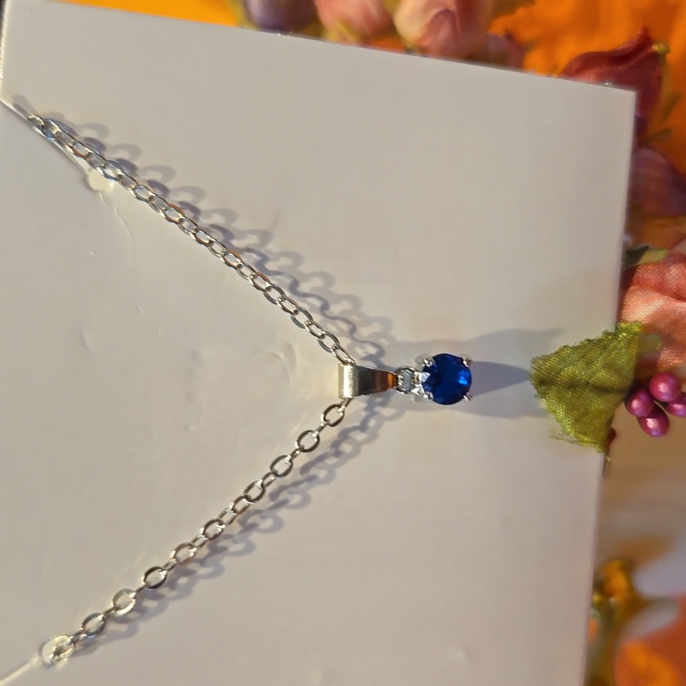 Blue Saphire silver necklace